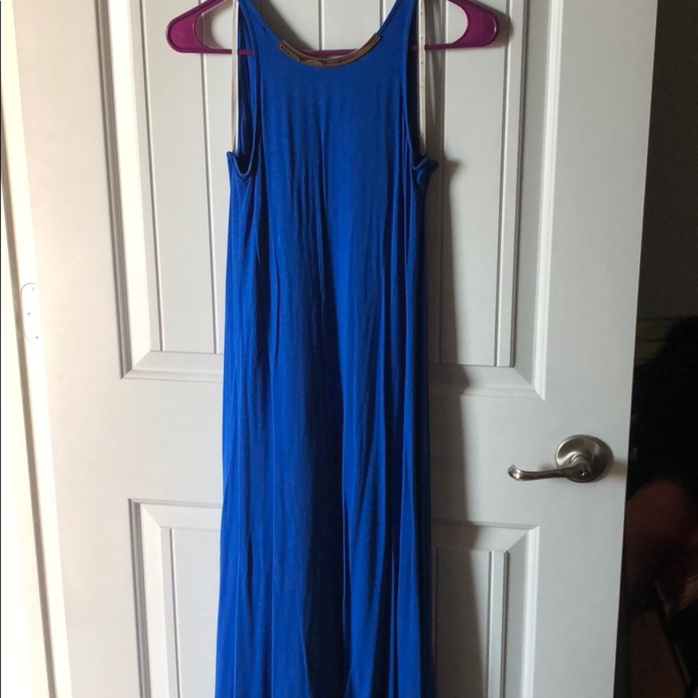 Royal blue high low dress